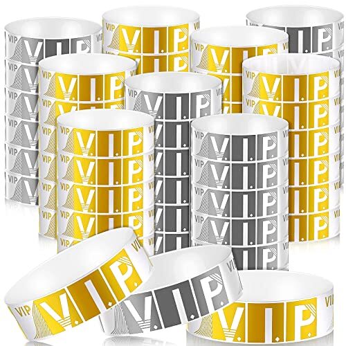 400 Pcs VIP Paper Wristbands Waterproof Bracelets for Concerts Events Festivals