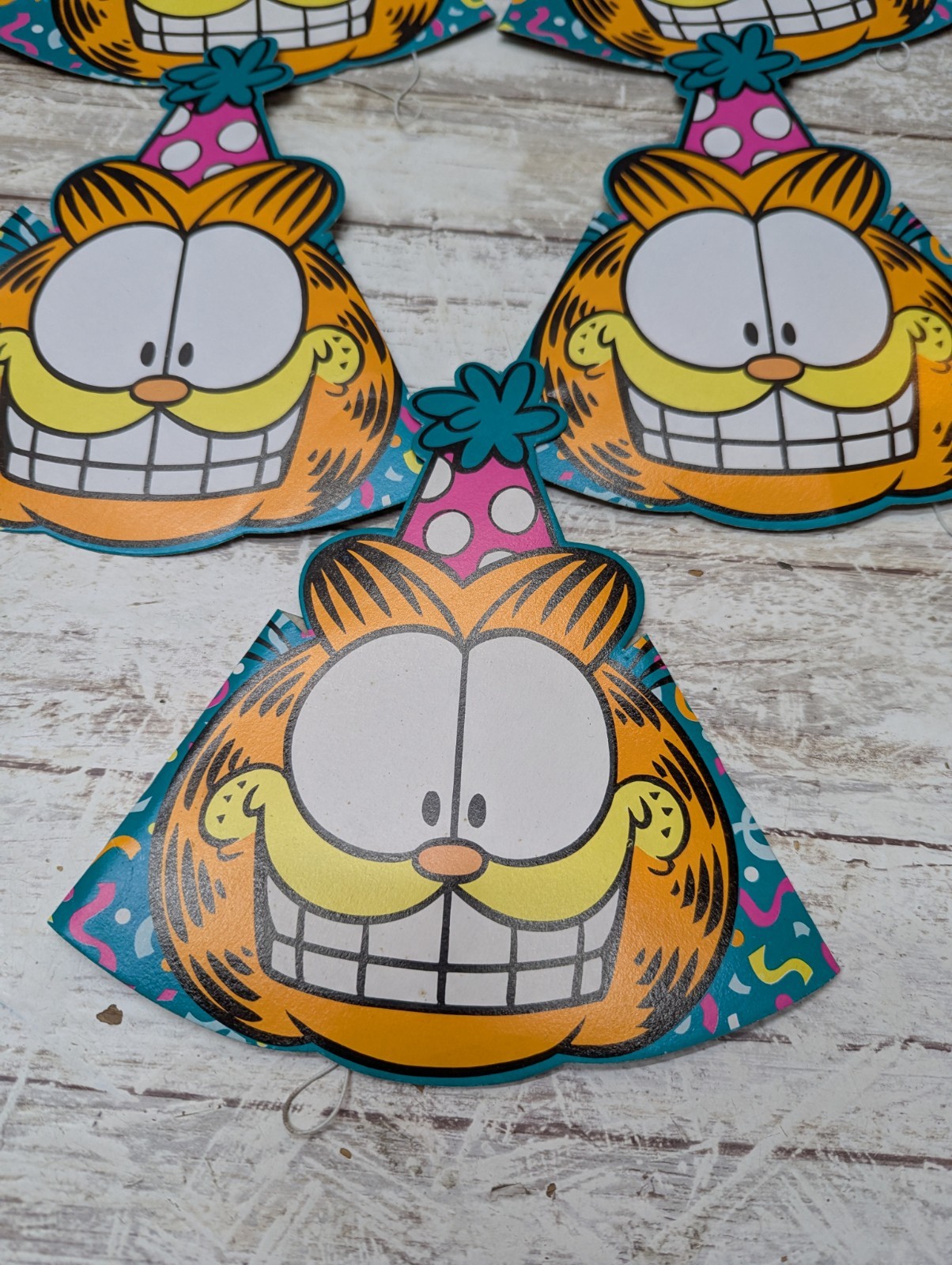 Vintage Garfield Birthday / Party Hats Lot Of 8- 70’s