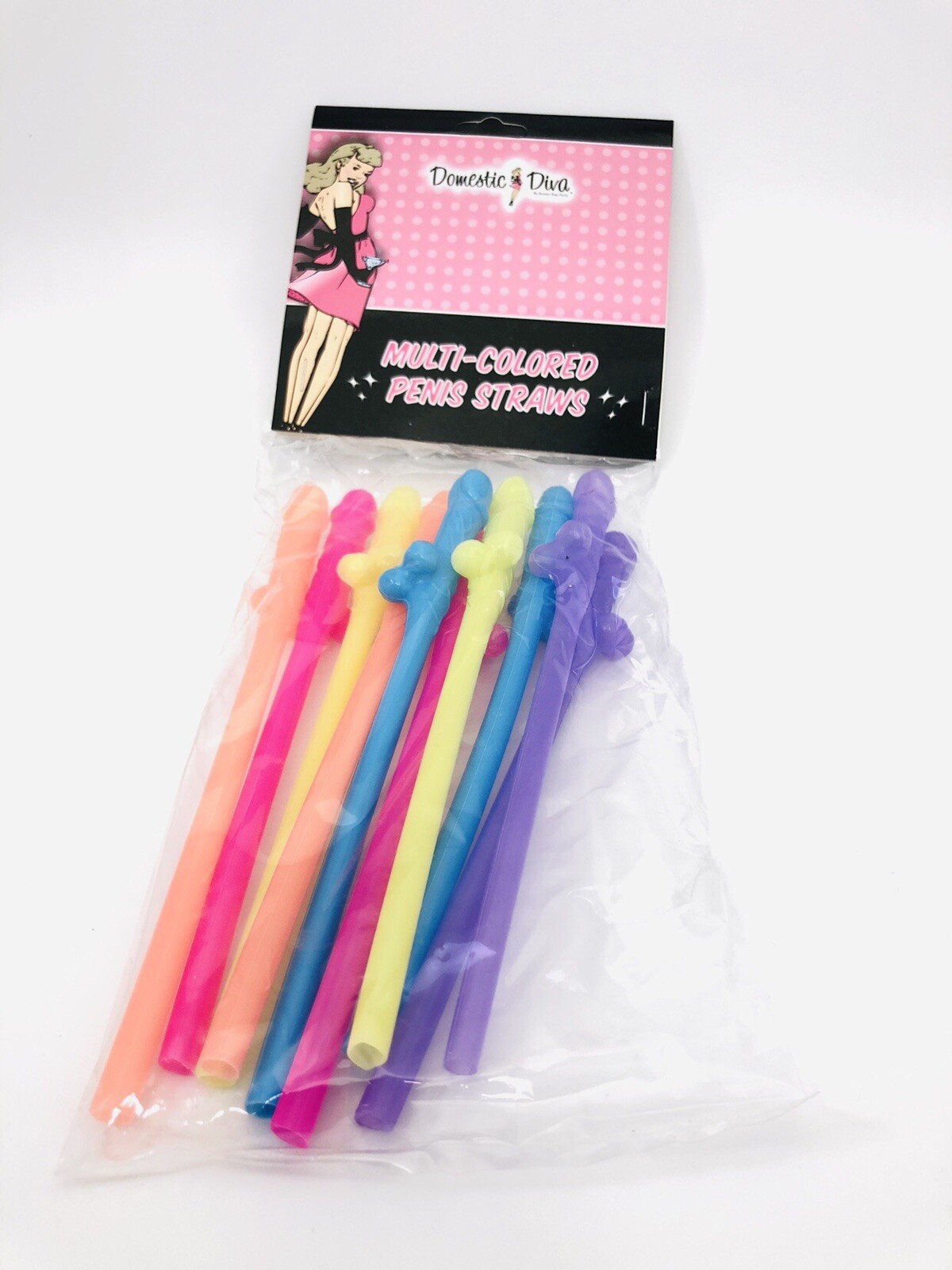 40 Pc Bachelorette Multi-Colored Party Favor (7.5in) Penis Straws adult toys