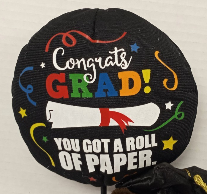 Grumpy Cat Plush Graduate Balloon Congrats Roll of Paper Funny Graduation Gift