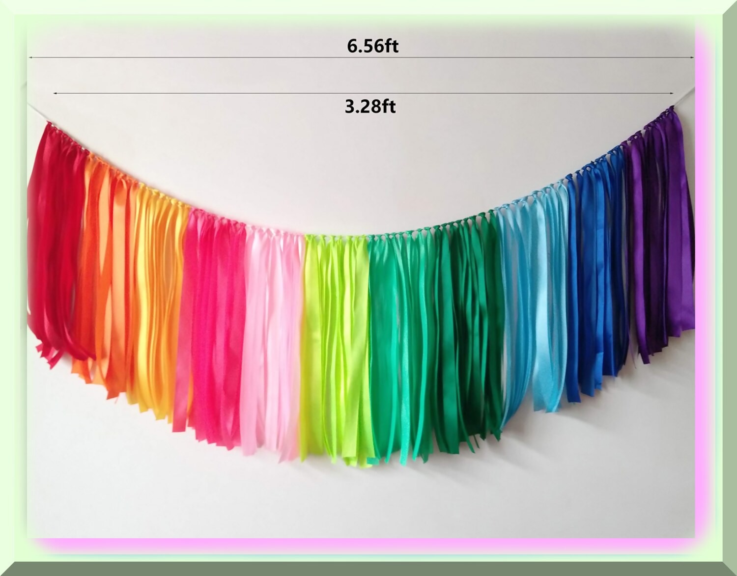 Pastel Rainbow Ribbon Garland for Celebrations