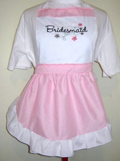 BRIDAL PARTY APRON WITH LACE FRILL for Showers/Kitchen Tea M2O Fit all sizes