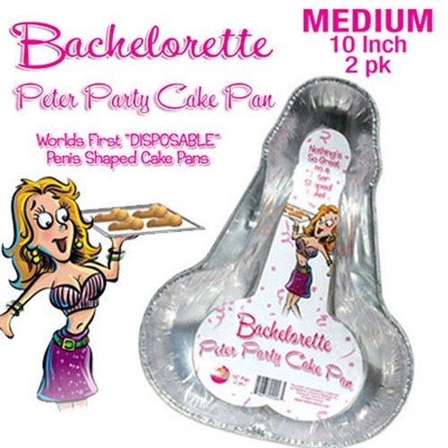 10″ Bachelorette Party Peter Pecker Shaped Medium Cake Pan – 2 Pack