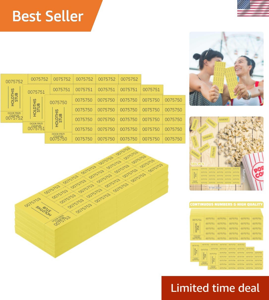 504 Sheets 25 Bid Raffle Ticket with Different Numbers Per Sheet Chinese Auct…