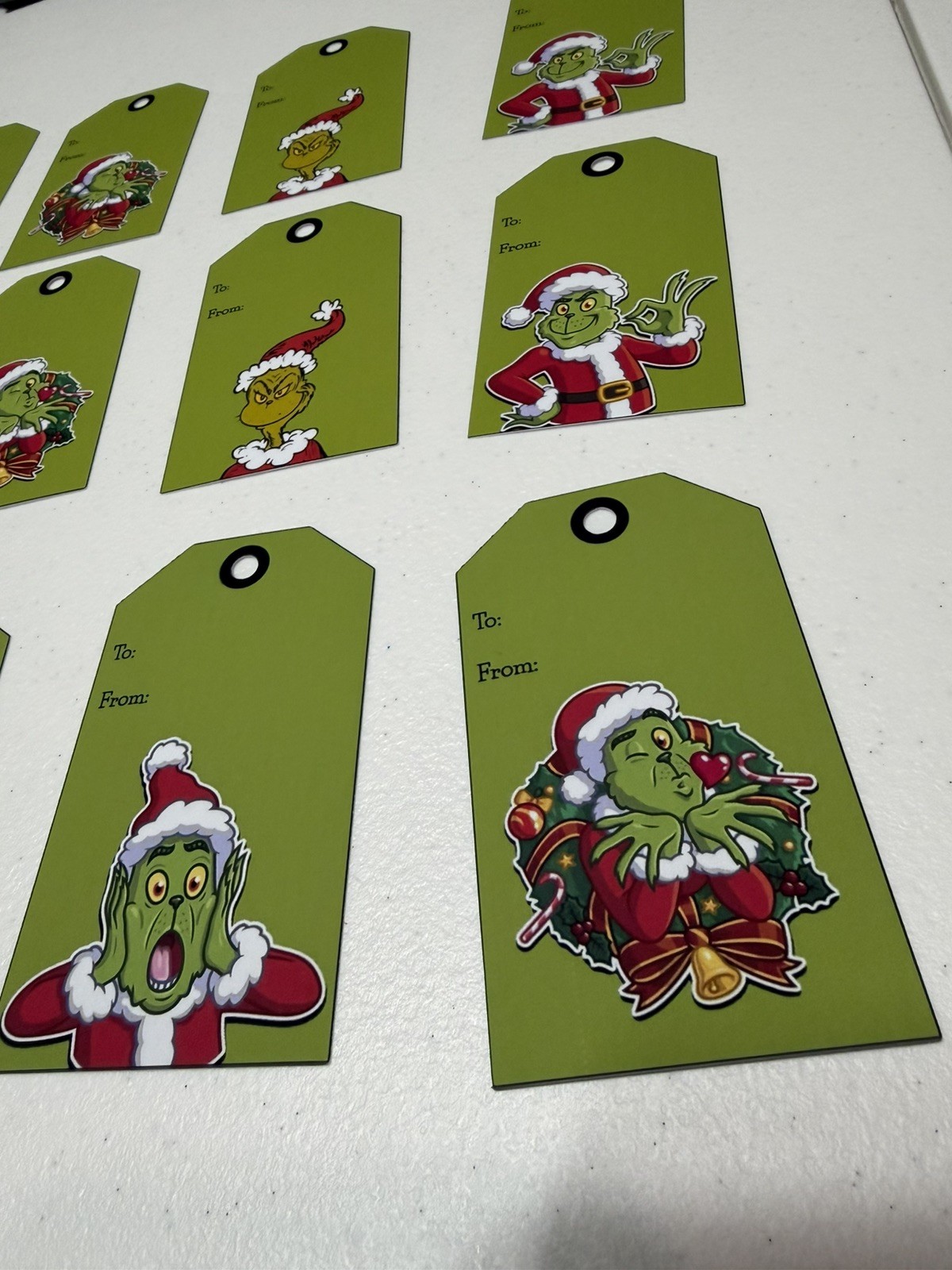 Christmas grinch Cardstock Gift Tags