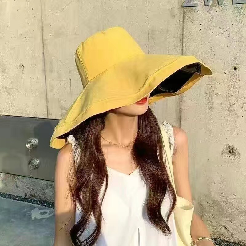 Vinyl sunscreen hat foldable styling sunshade fisherman UVproof outdoor hat