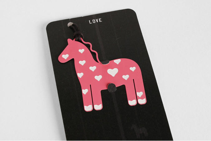 Lovely Pink Pony Cute Baby Horse with Heart Metal Bookmark Perfect Gift