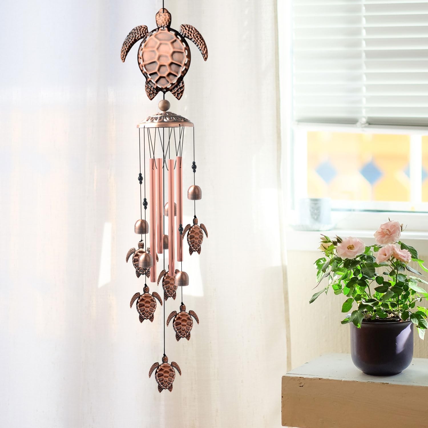 Sea Turtle Wind Chimes Outdoor, Mother Gift,Birthday Gifts for All mom/Grandm…
