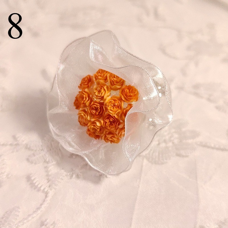 1x Heavy-Duty Mini Rose Bouquet Lace Flower Doll DIY Decoration Tassel with Hole