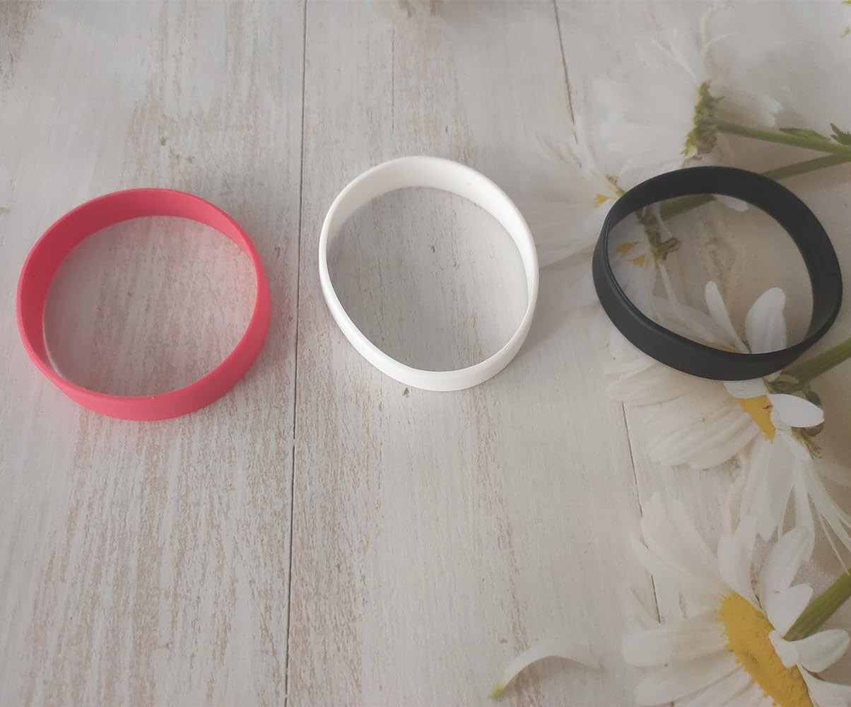 12 Pcs Rubber Bracelets for Men Women, Stretch Medium, Black, White, Red