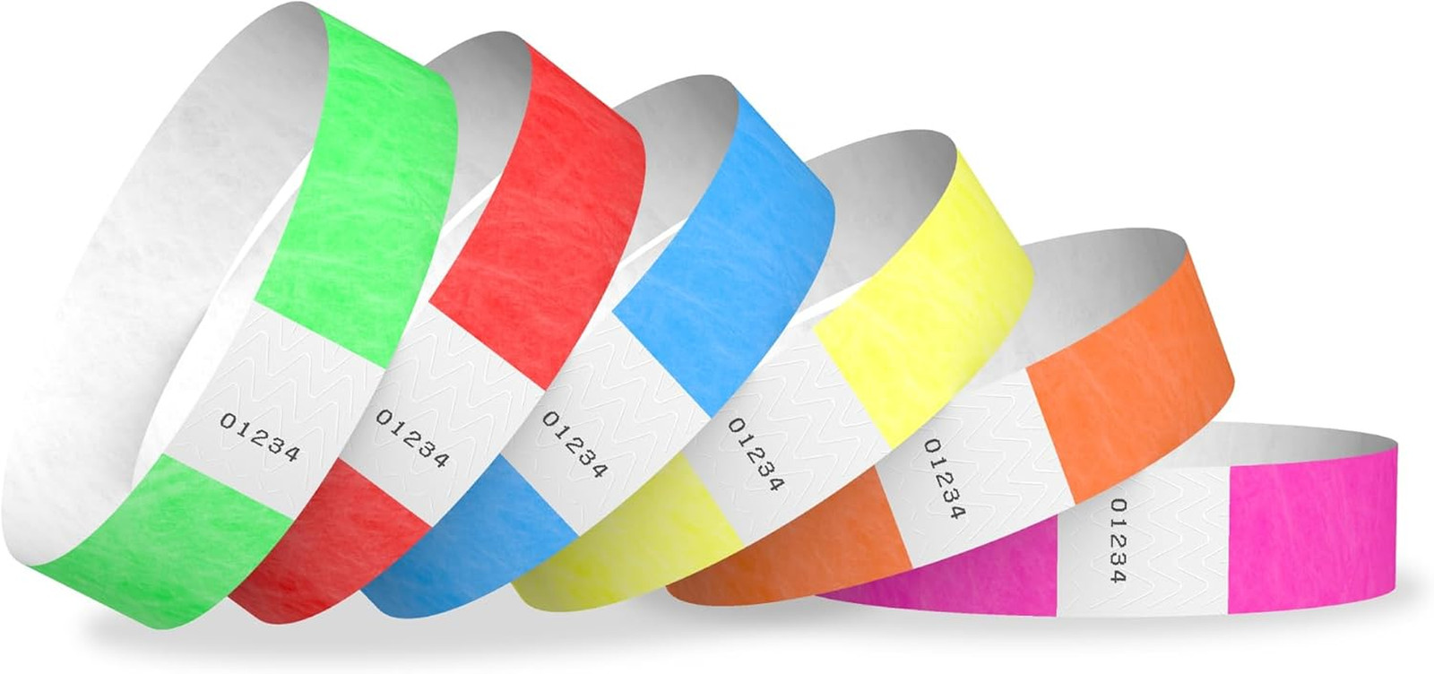 600 Tyvek Wristbands for Events, 6-Color Variety Pack – Tamper-Proof