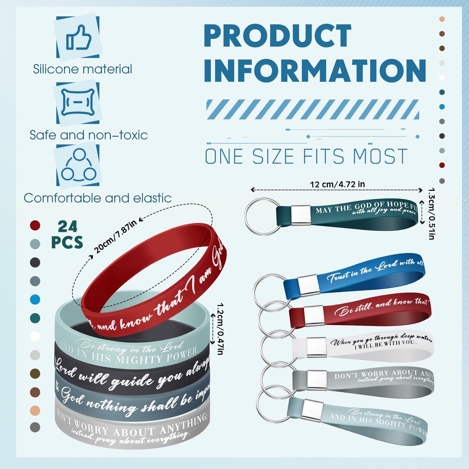Bible Verses Bracelets Bulk Scripture Silicone Religious Bracelets Motivation…