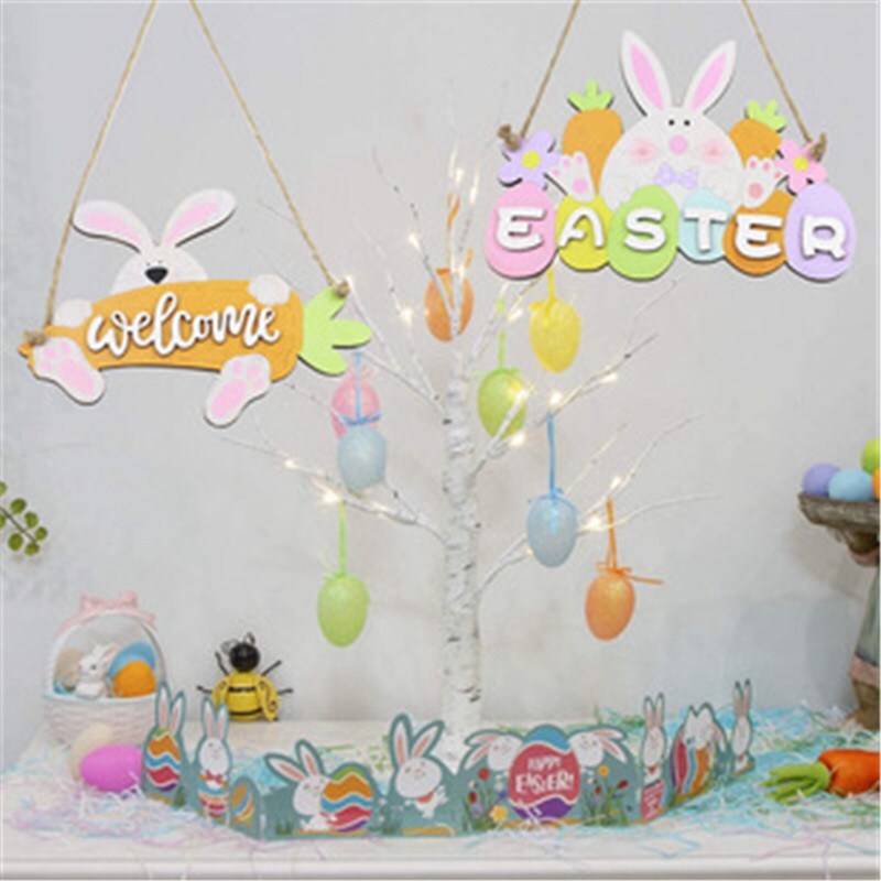 Ornaments Table Decor Tabletop Bunny Gnome ​Stand Wooden Table Cute Easter Sign