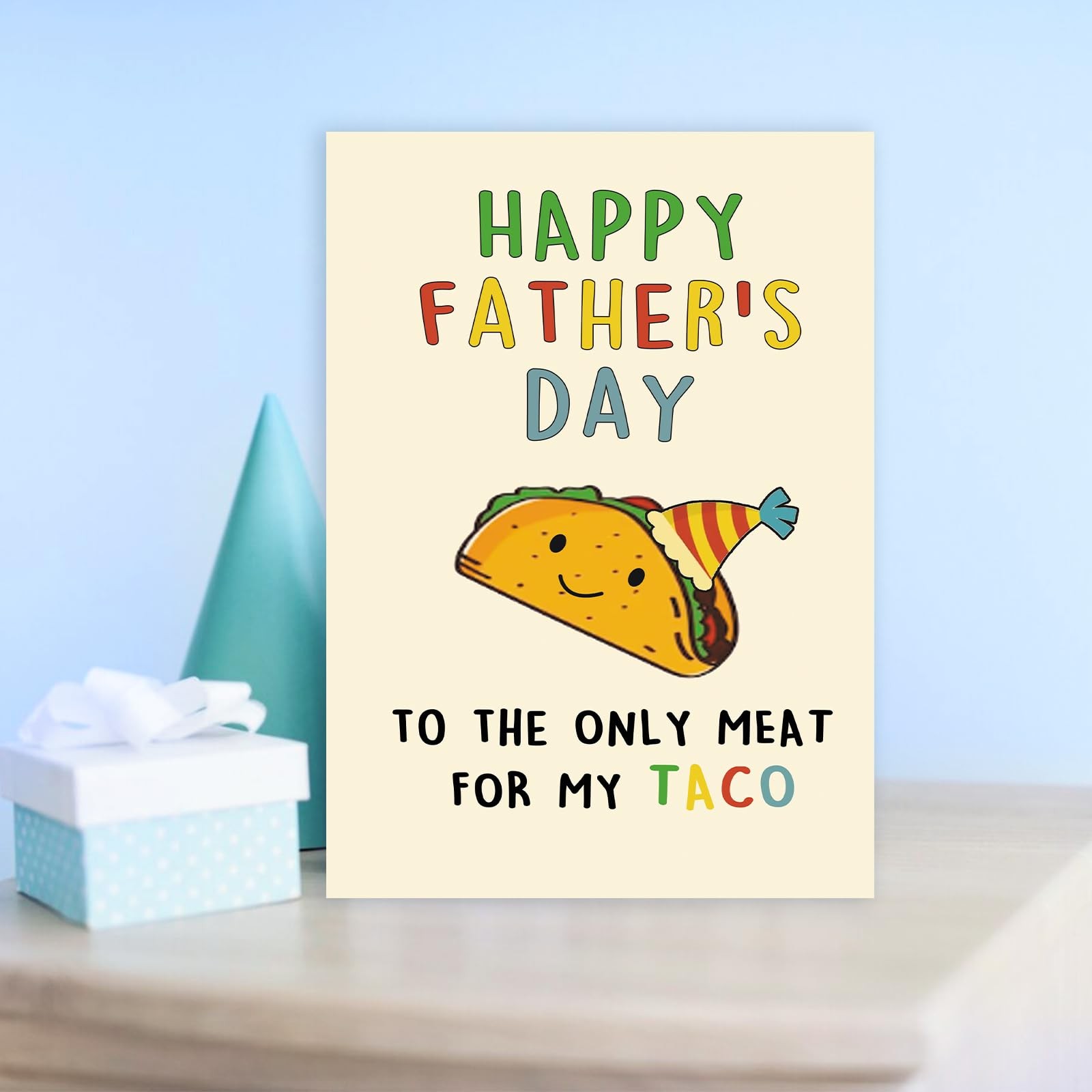 BENNLOOS Lovely Taco Father’s Day Card for Dad, 1 Count (Pack of 1), red