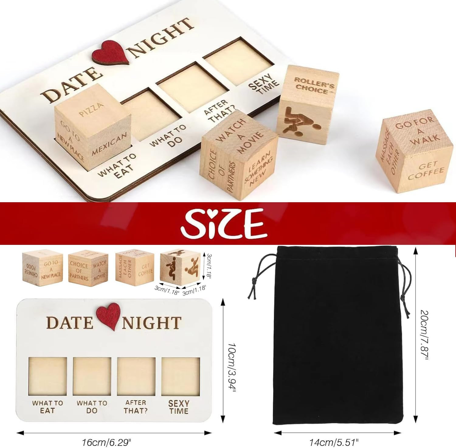 Date Night Dice After Dark Edition Date Night Wooden Dice Game For Couples Fun