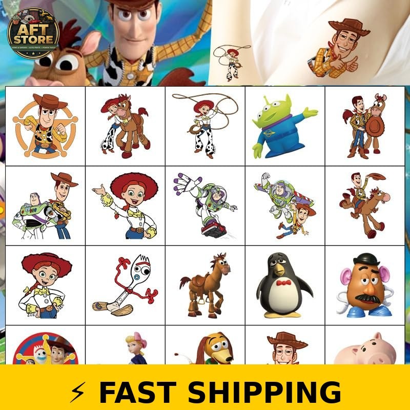 WIEEZN Toy Story 5 Temporary Tattoos – 20 Cartoon Stickers
