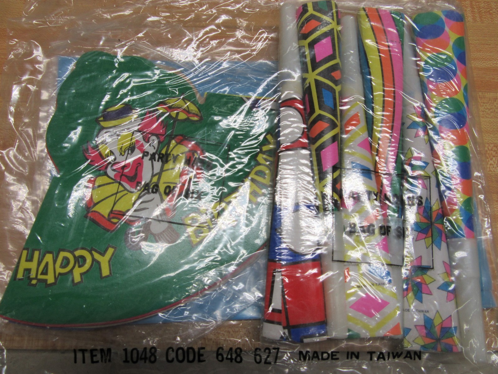 Lot of 21 Packages of Kids Birthday Party Favors Supplies Loot Bags Hats Horns