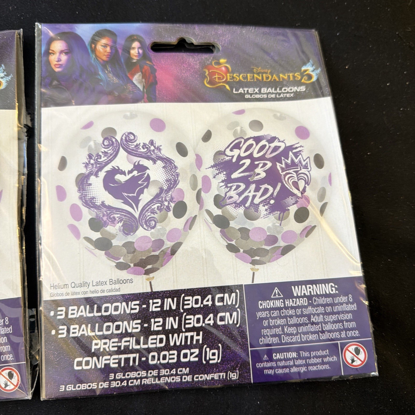 Descendants 6 Latex Confetti Party Celebration Balloons Clear – 12″ Pack of 12