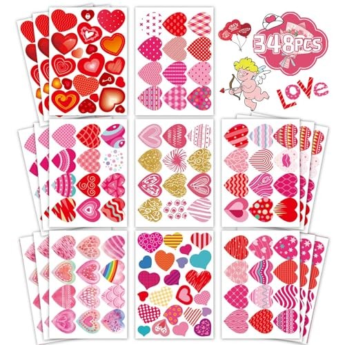 Heart Stickers for Kids, Valentines Day Colorful Heart Stickers Valentine’s