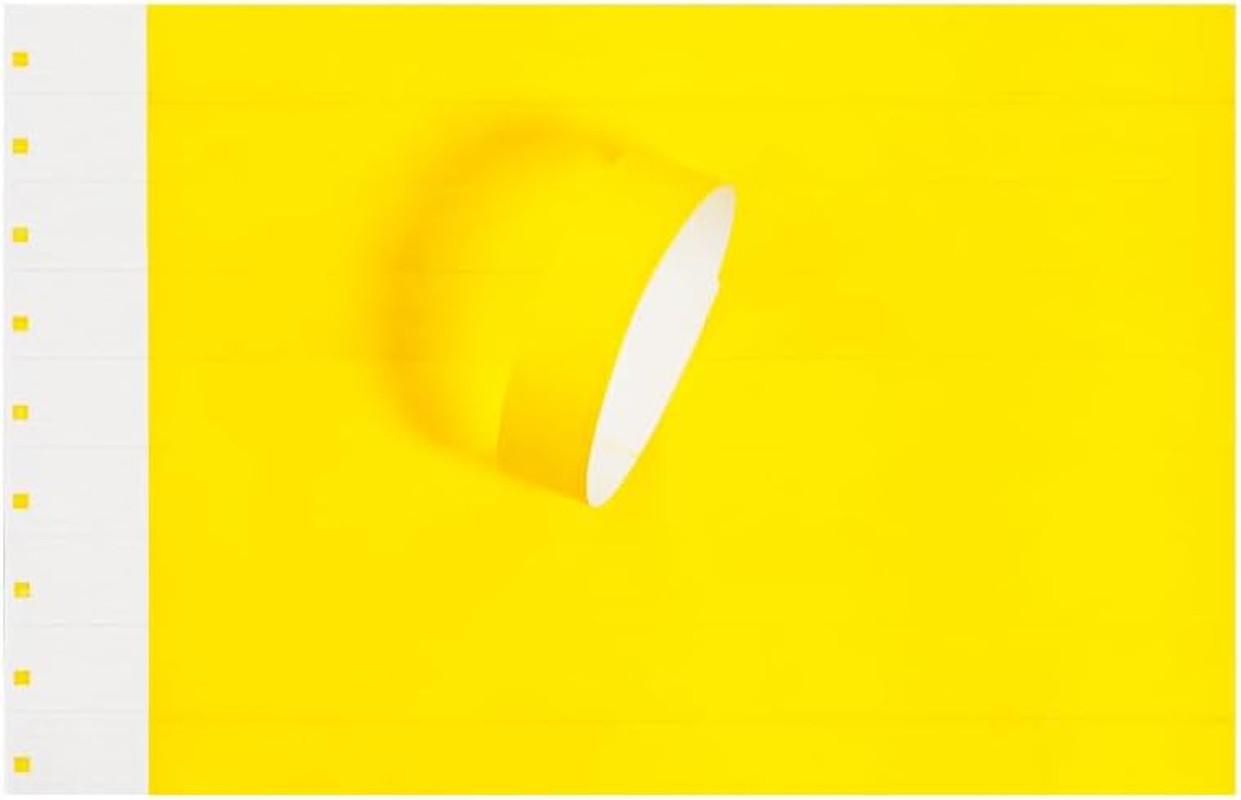 Yellow Wristbands for Events – 500 Count – Tear Resistant Paper Bracelets Comfor