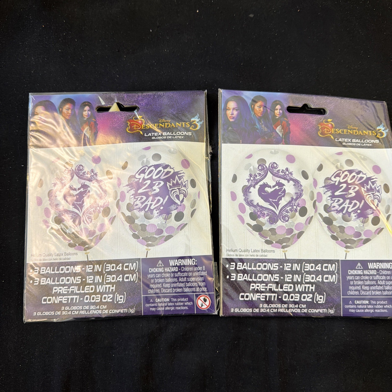 Descendants 6 Latex Confetti Party Celebration Balloons Clear – 12″ Pack of 12