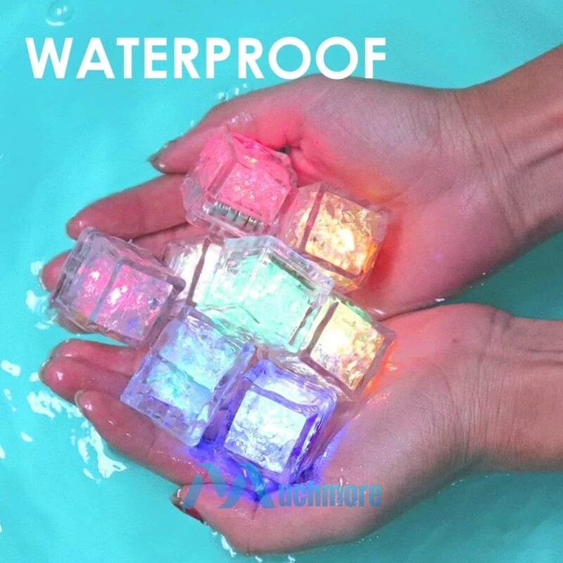 12~60Pcs Light up Ice Cubes for Drinks – Multi Color Fast Flashing Led Ice Cubes