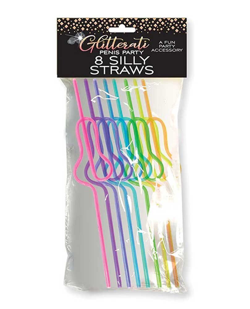 Glitterati Silly Pecker Straws 8 Pack Bachelorette Party Funny Gag Gift Favors