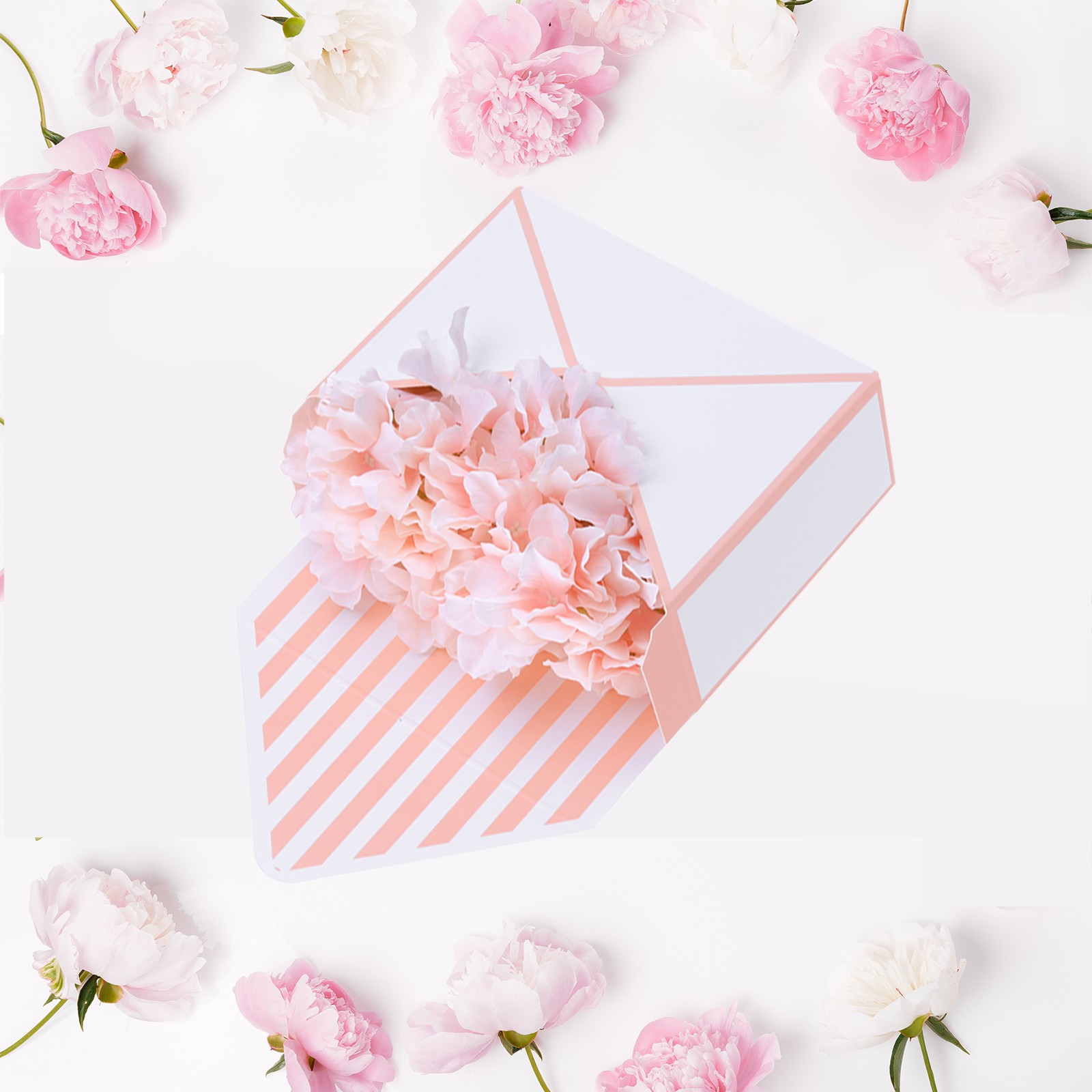 Paper Flower Gift Bags Set, 4 Pcs Gift Bag, 2 Styles, Multicolored