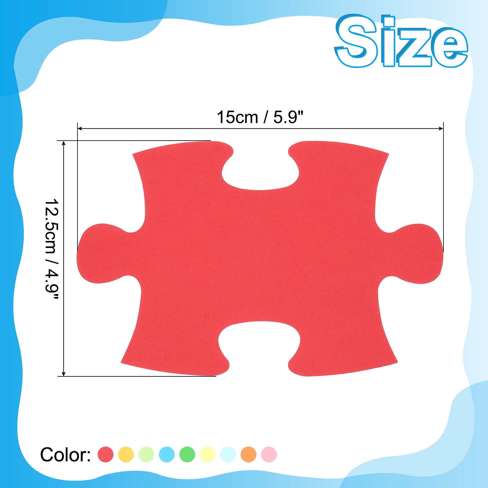 5×6″Cutouts Paper, 108Pcs Puzzle Assorted Color Paper, Multicolor