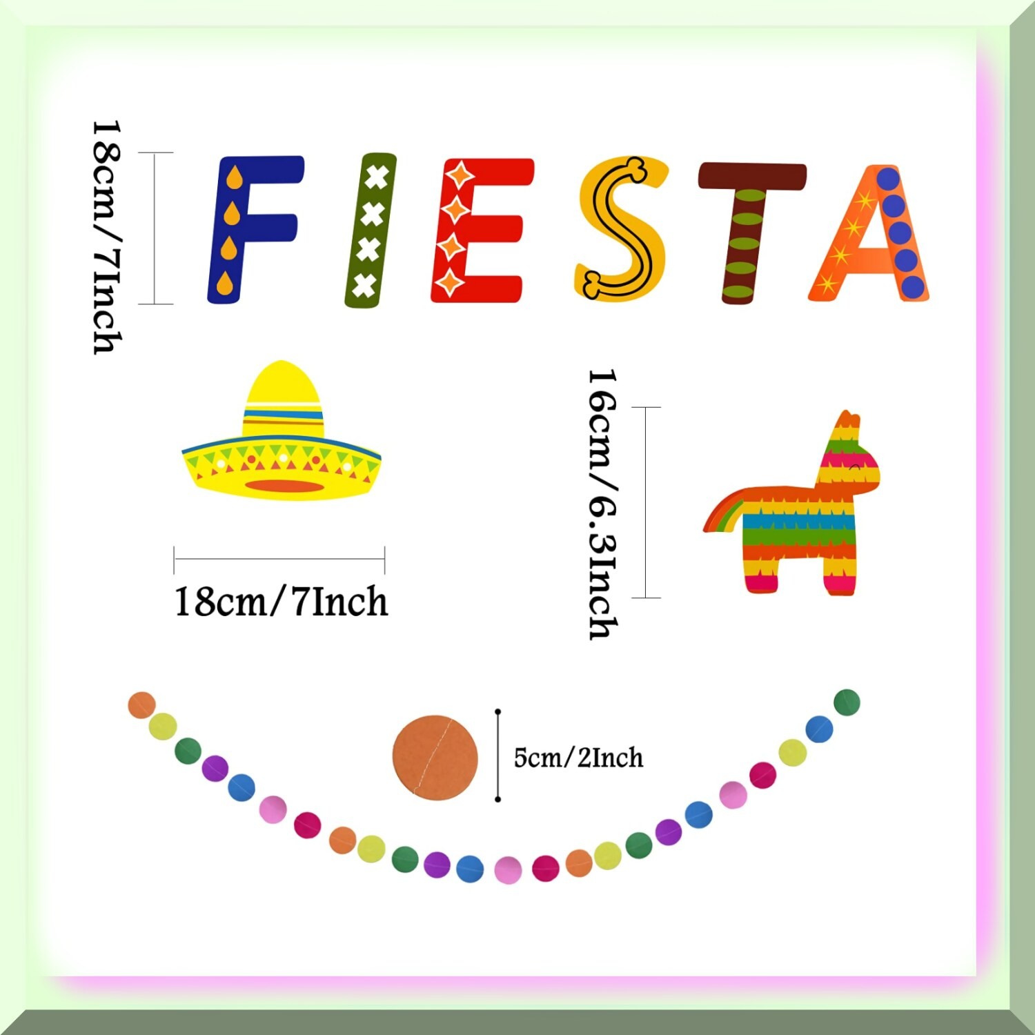 Multicolor Mexican Party Decorations Kit