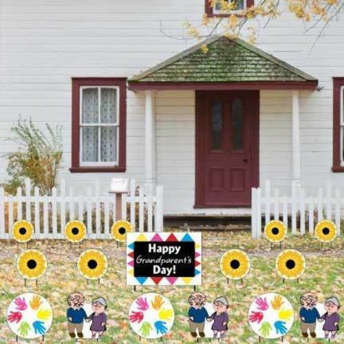 Happy Grandparent’s Day (Light Skin Tone) Yard Decorations 16 piece set