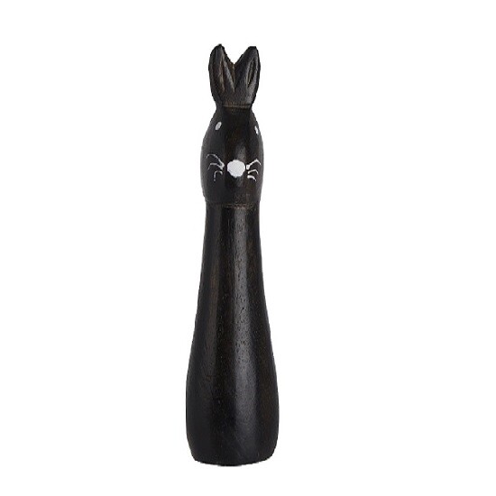 Standing Easter Bunny Black Mango Wood Decoration by Ib Laursen