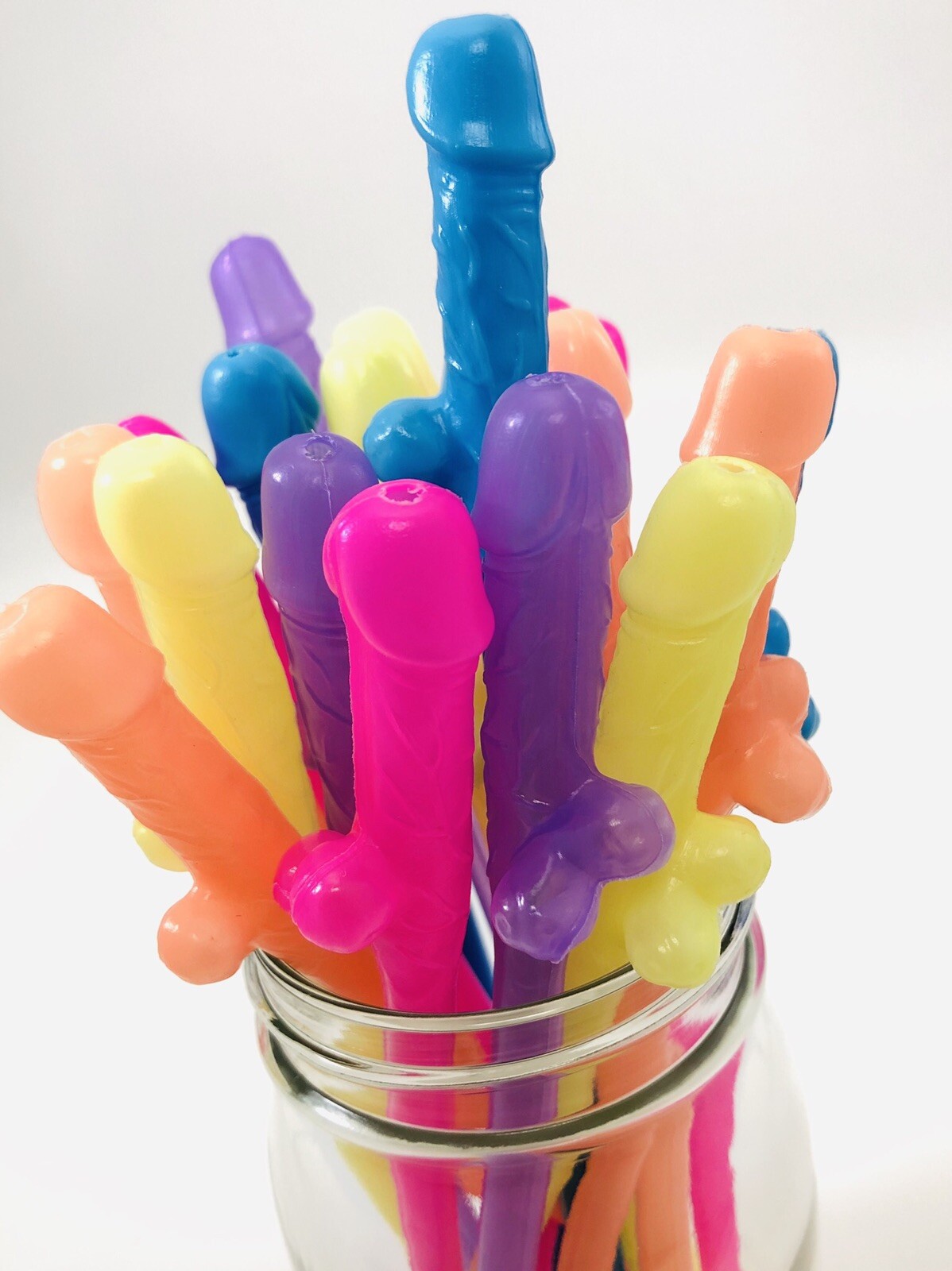40 Pc Bachelorette Multi-Colored Party Favor (7.5in) Penis Straws adult toys