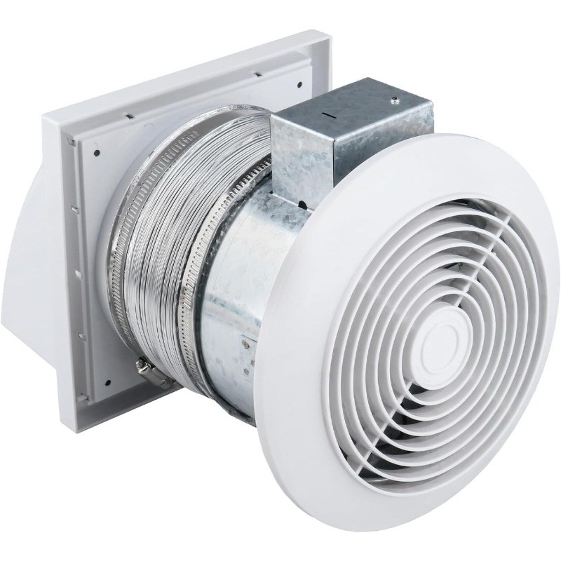 512M Through-the-Wall Exhaust Fan, White Grille, 6-inch Diameter vent, 80