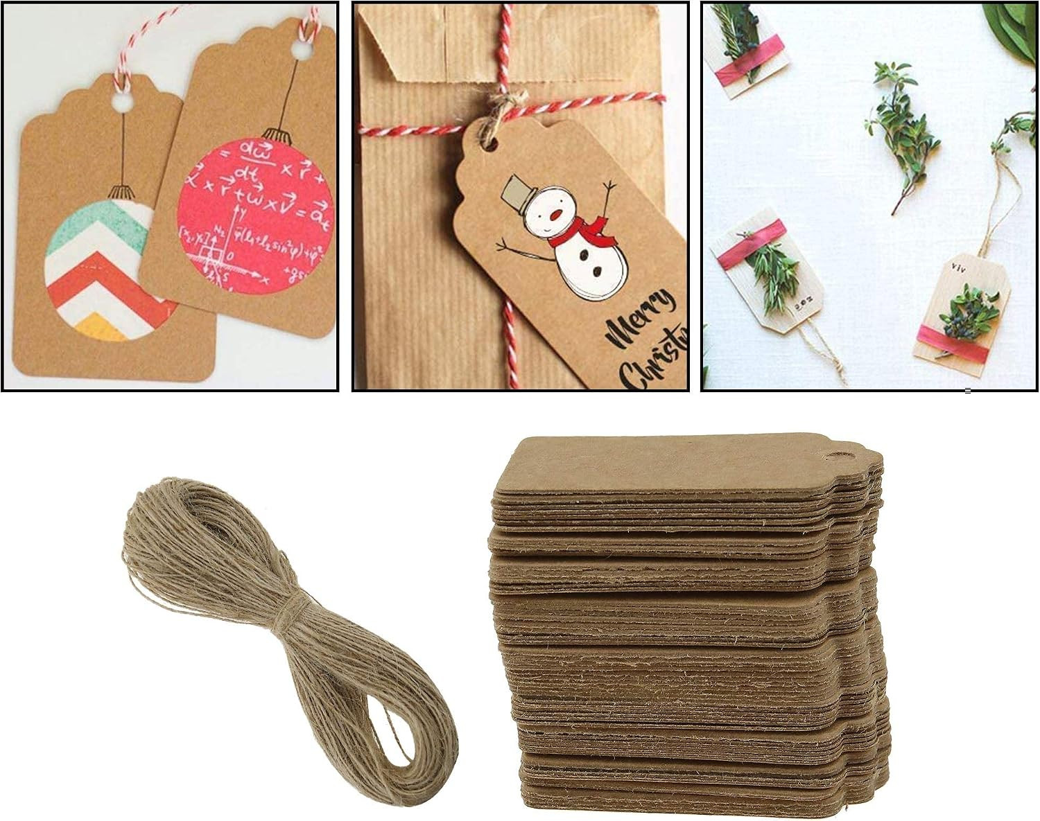 Brown Kraft Paper Hang Tags Label Wedding Party Price Gift Cards 100PCS