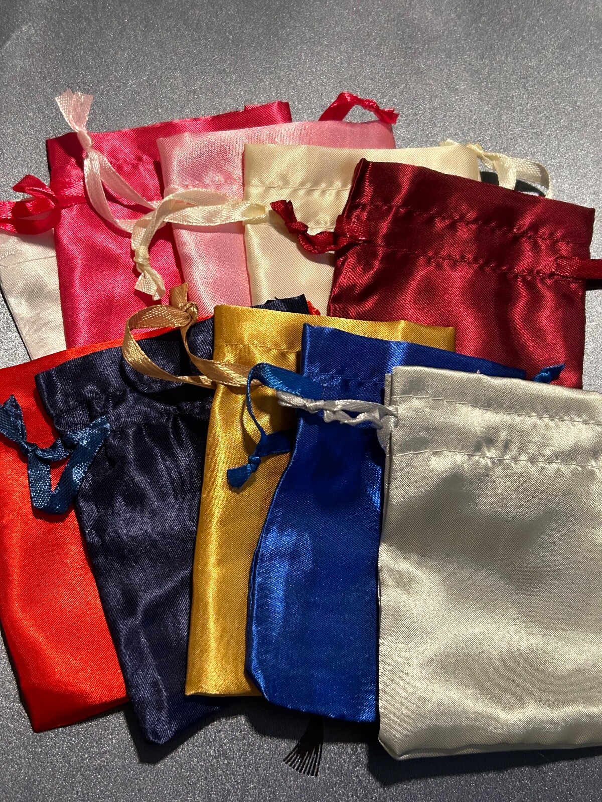 3″X4″ SATIN BAG 10PK STRING PULL jewelry gift holiday wedding pouch party favor