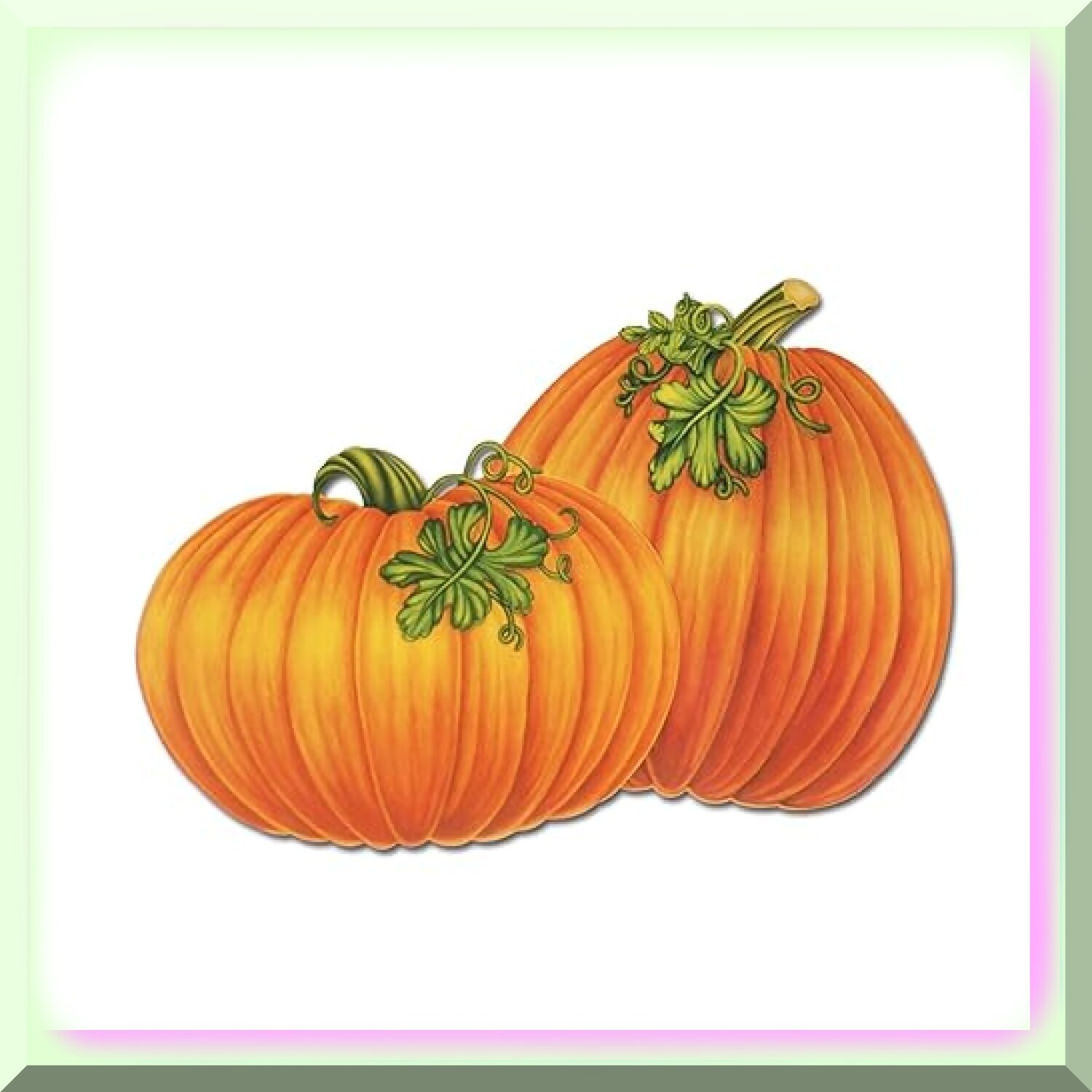 Set of four 16-inch fall pumpkin decorations