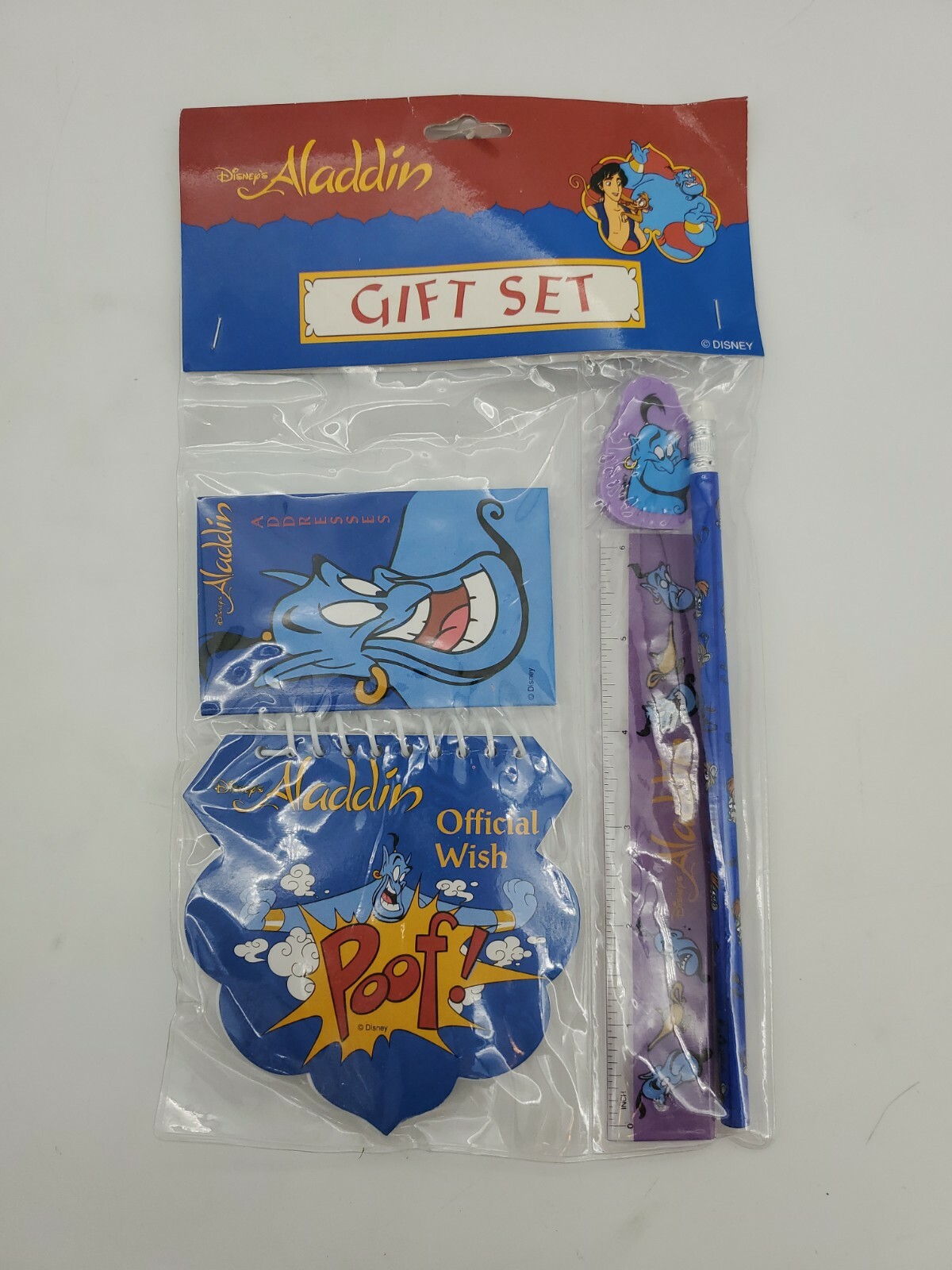 Vintage Disney’s Aladdin Genie School supplies Gift Set NEW. #5845