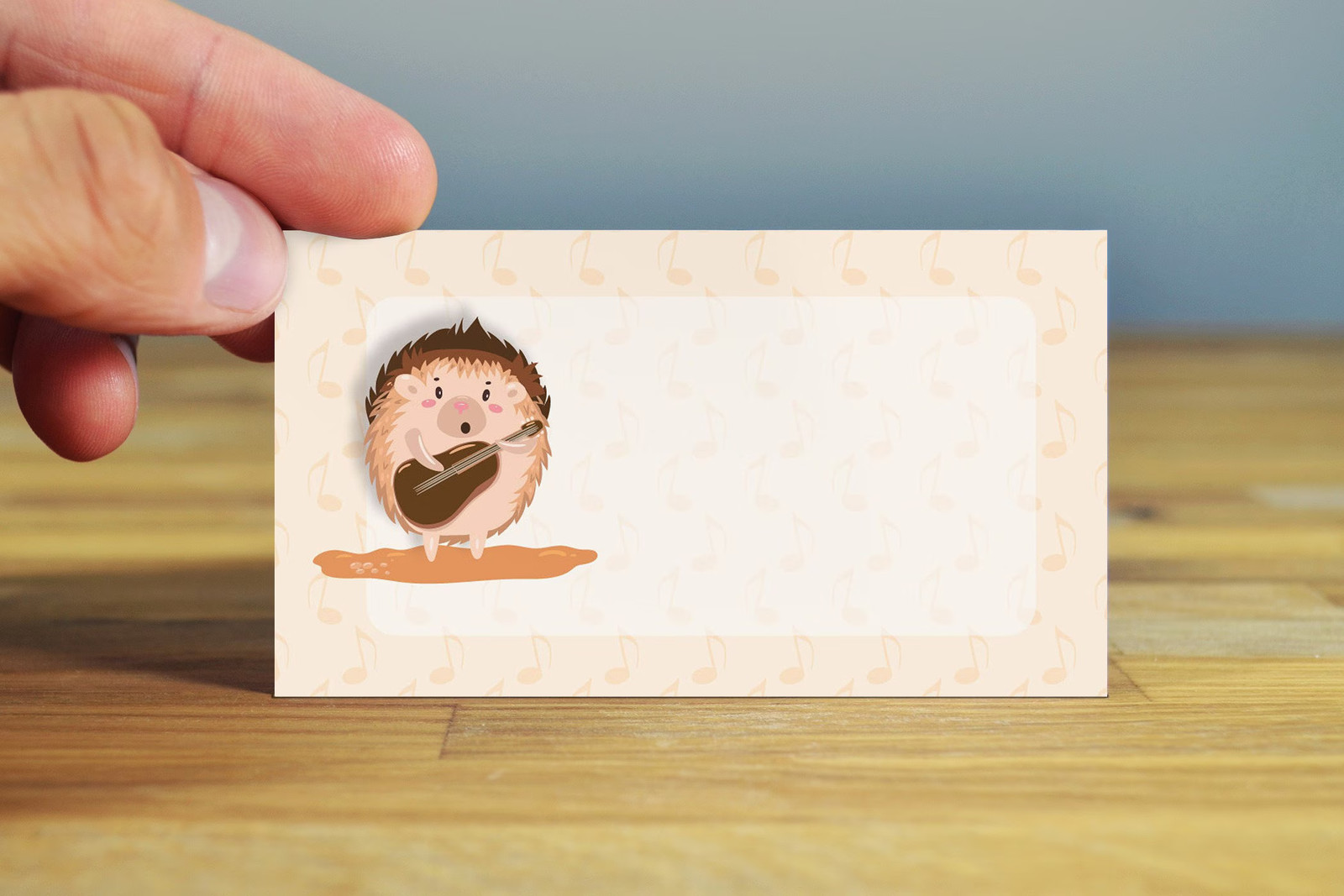 Cute Hedgehog with Guitar Birthday Place Cards – 25 Place Cards – B77572