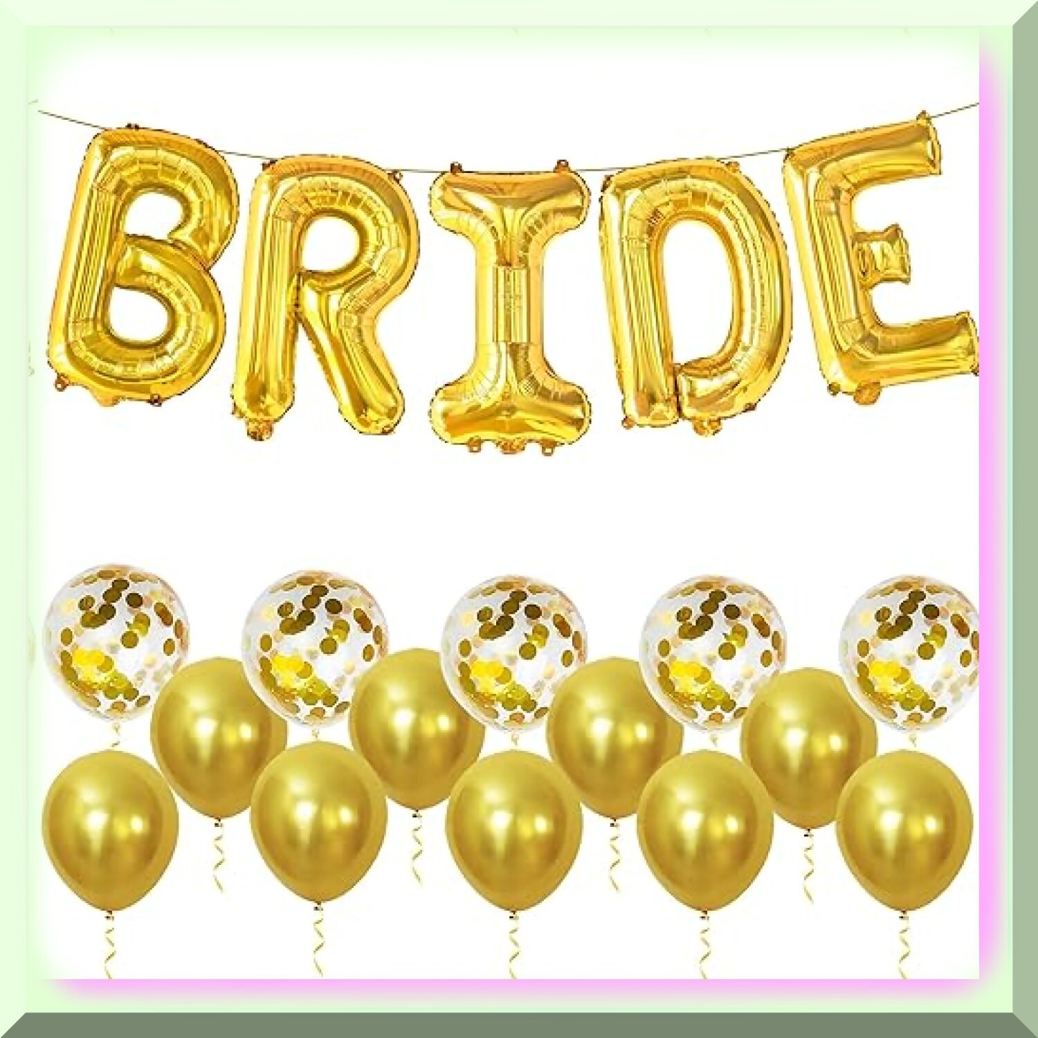 Golden Bride Bash Balloon Set with 19 Decorations
