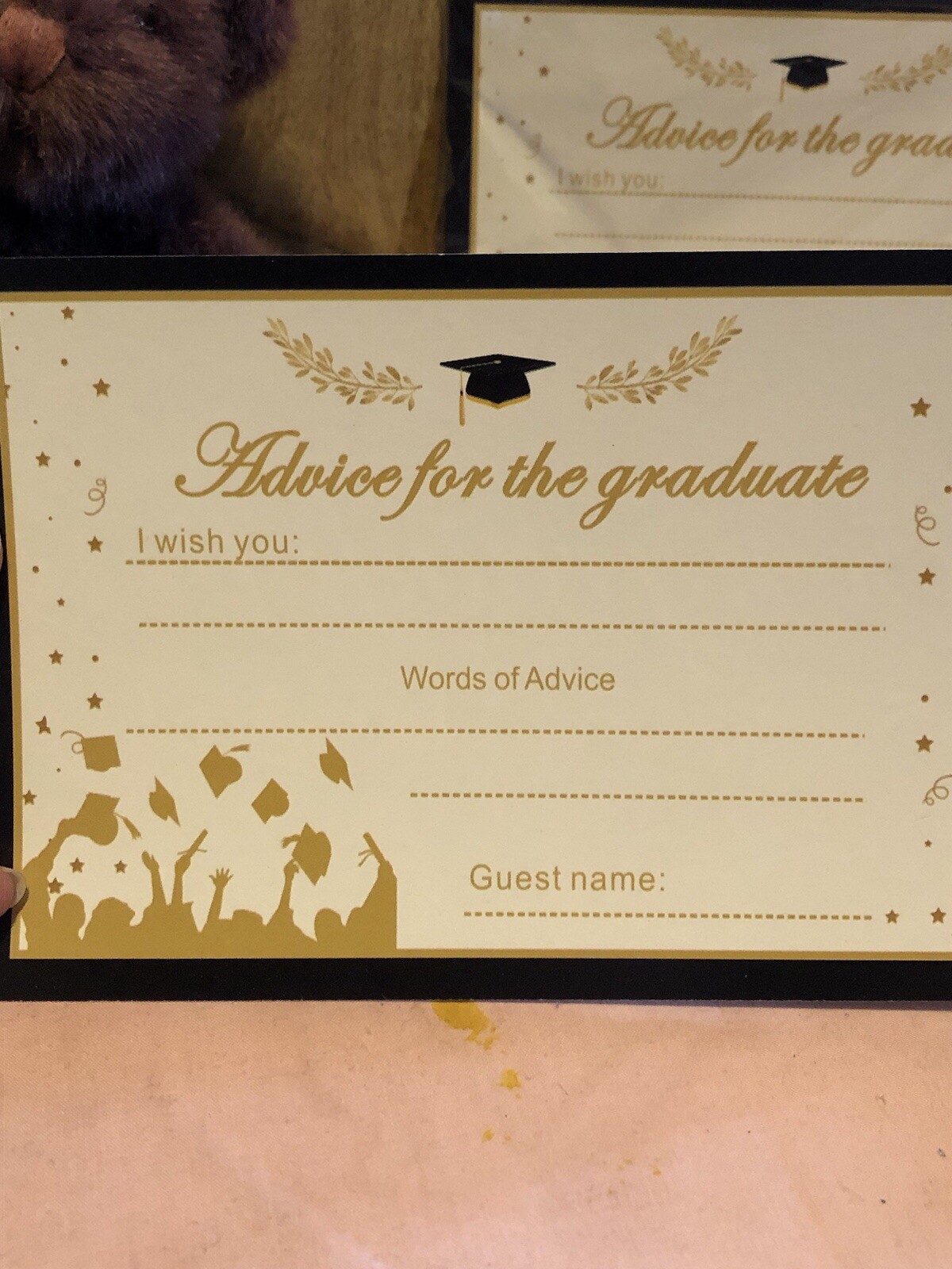 Graduation Gift Bear, Cake Topper/decor, Set Of 32 Advise For The Graduate Cards