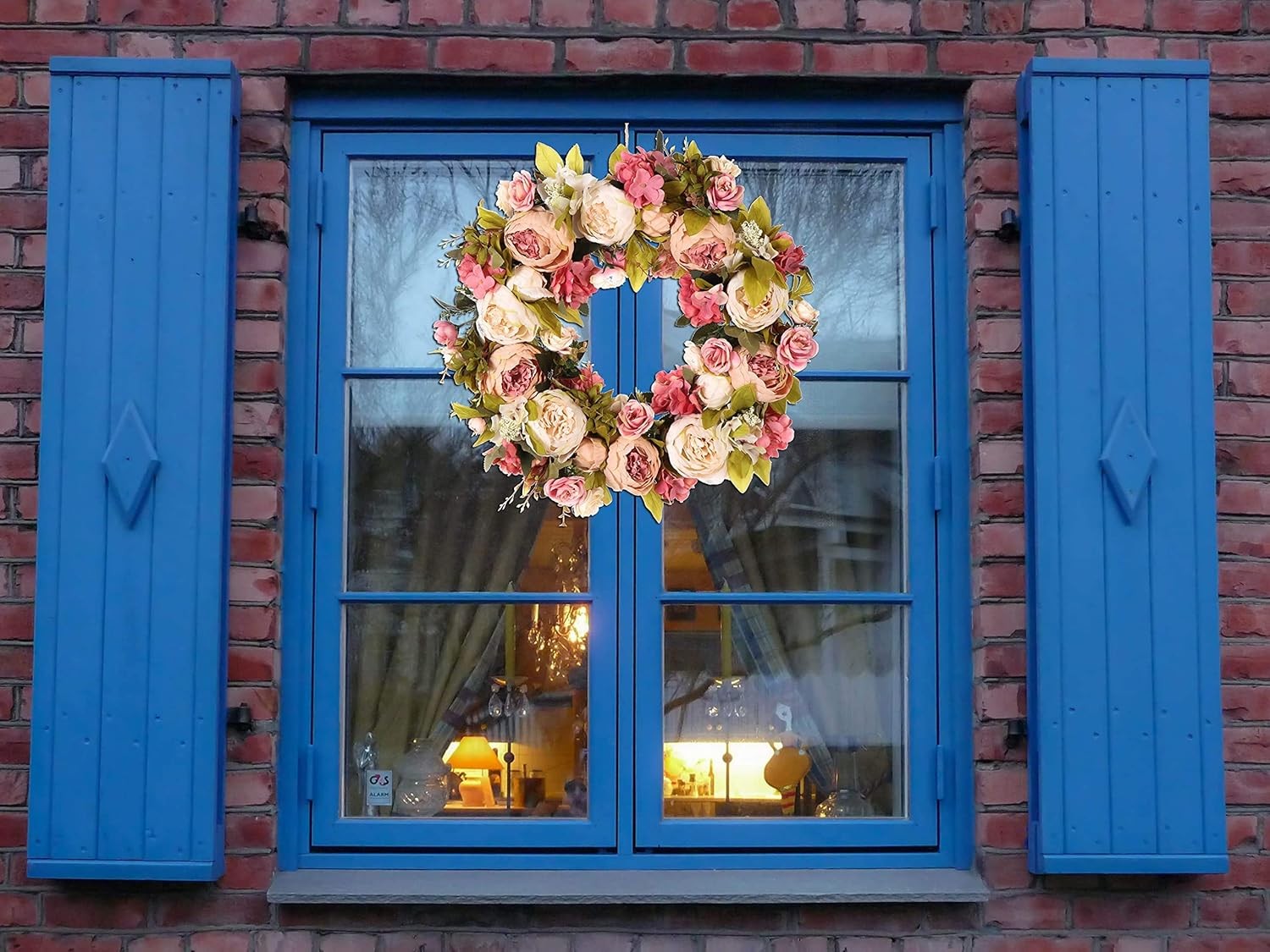 Peony Spring Wreaths for Front Door Outside 22 inch Handmade Summer Wreaths