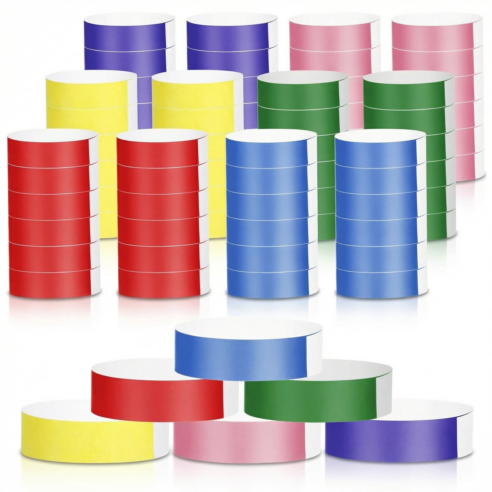 300 Pack Waterproof Wristbands Colorful Event Bracelets for Concerts Festival