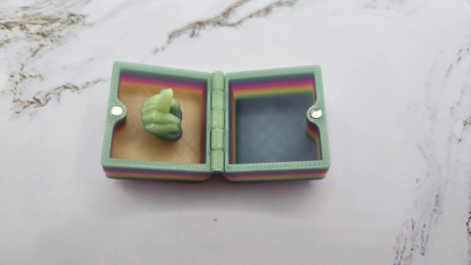 Glow in the Dark Middle Finger Box Rainbow Office Gag Gift Funny Desk Decor