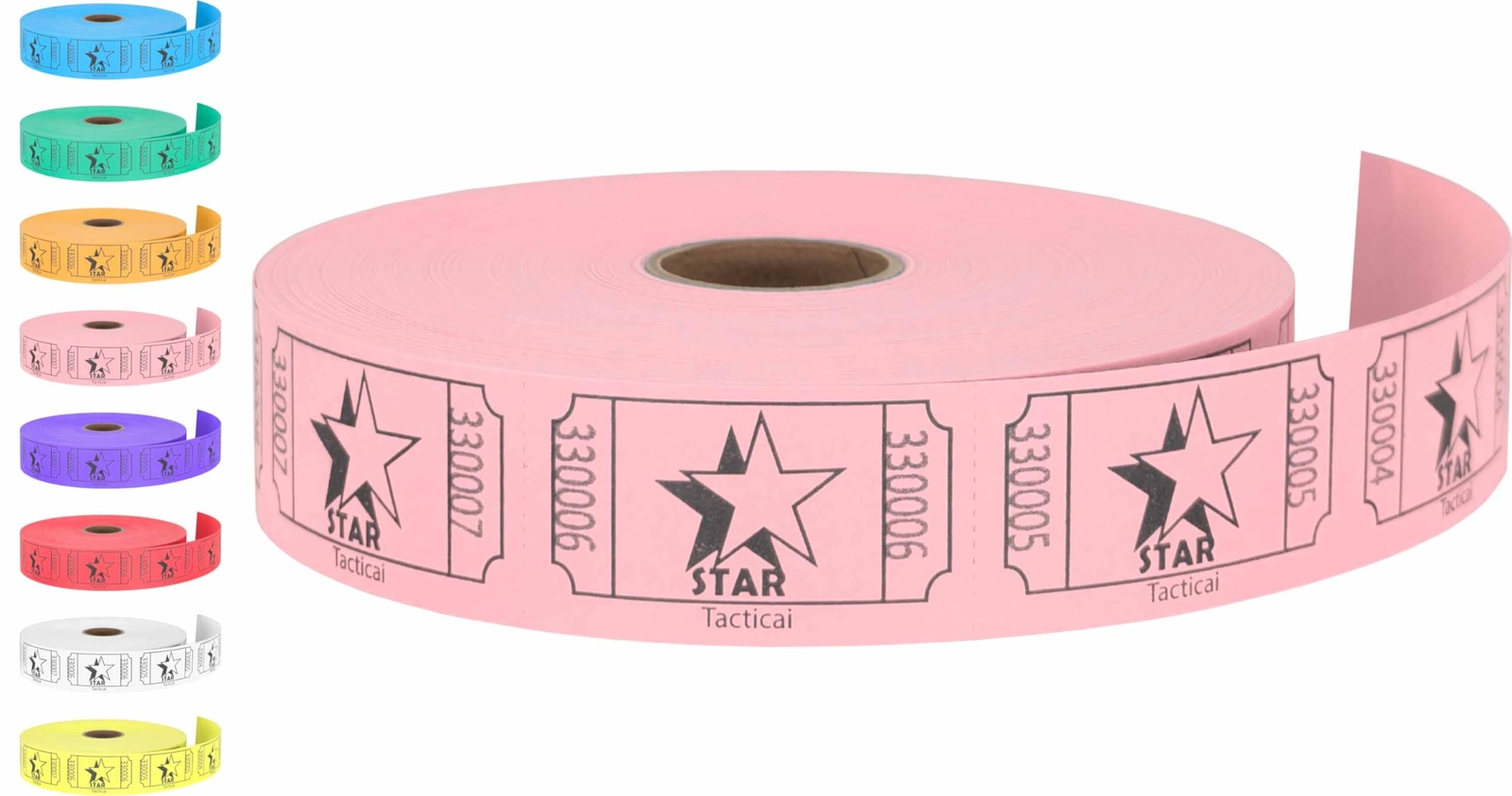 1000 Raffle Tickets Star Pink Single Roll Ticket for Events Entry Class Reward