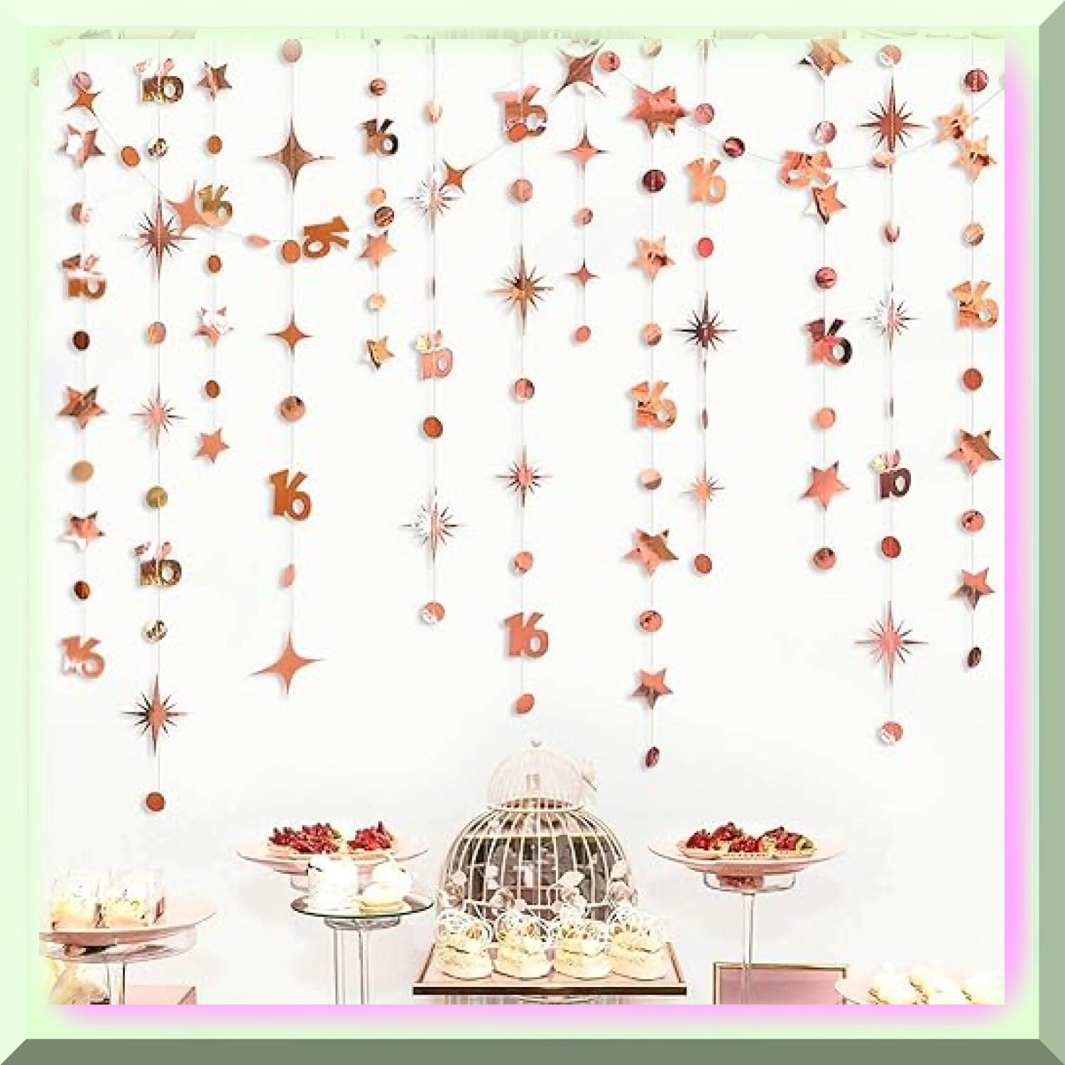 Sweet 16 Rose Gold Starry Garland Kit