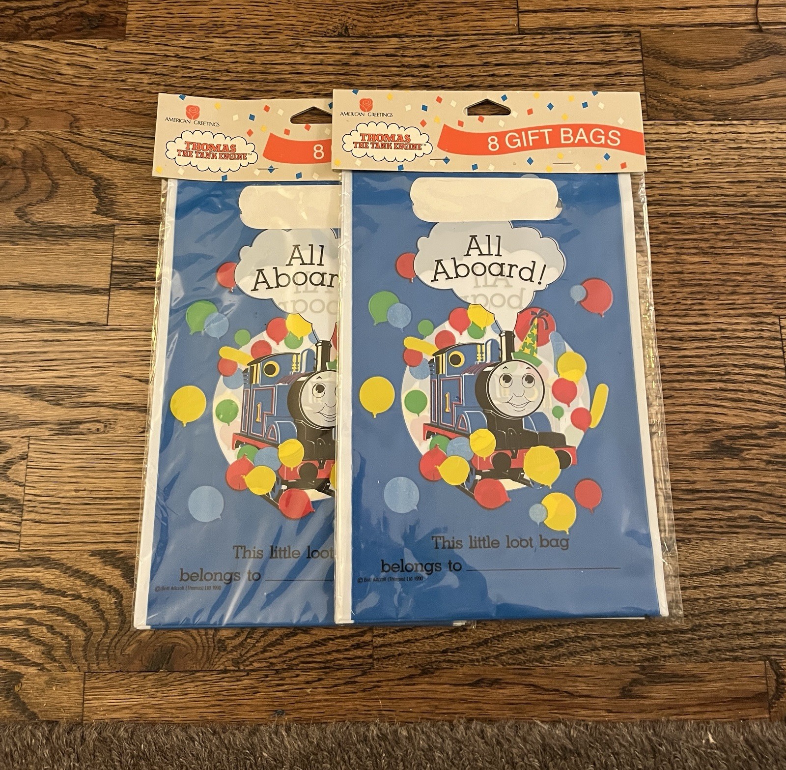 Thomas The Tank Engine 8-Pack Birthday Party Gift Bags Set Of 2 Vintage 1991 New
