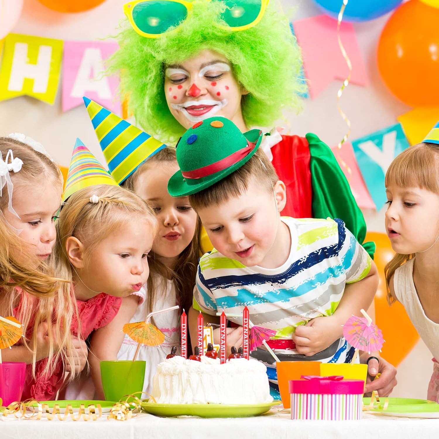 Tondio Pixel Dynite Themed Birthday Candles Cake pers for Boys
