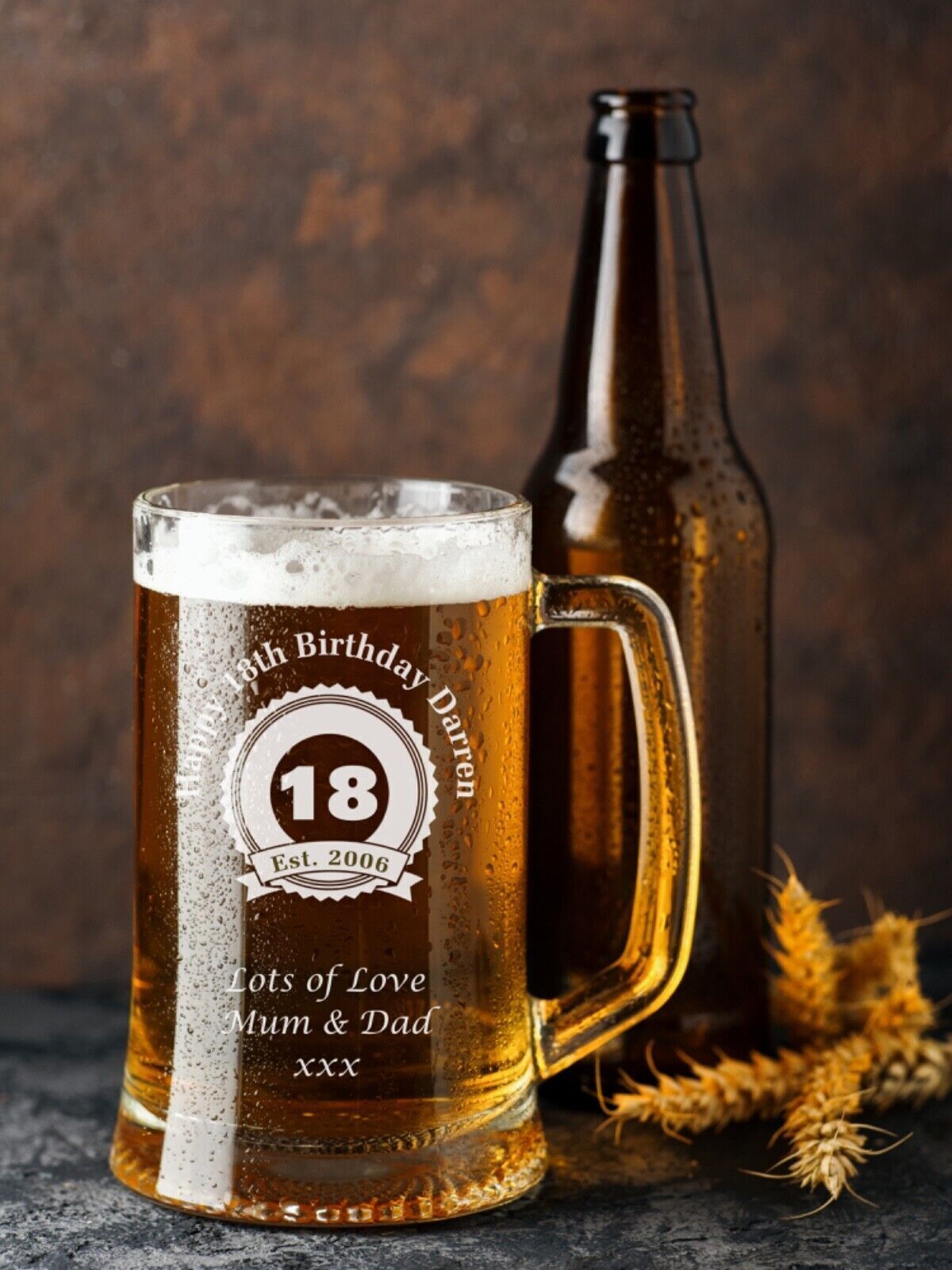 Personalised Engraved Beer Pint Glass Tankard 18th 21st 30th Birthday Gift Boxed