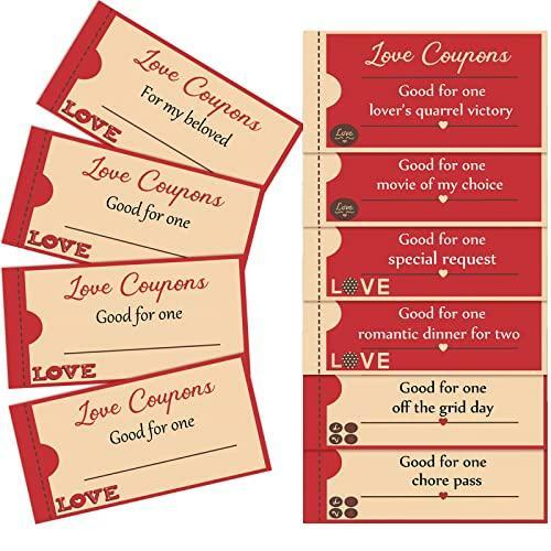 30 Pieces Love Coupons for Him or Her, Valentines Romantic Love Voucher Funny